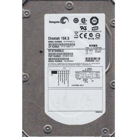 ST373455LC, 3LQ, AMKSPR, PN 9Z3006-002, FW 0003, Seagate 73.4G SCSI 3.5 Hard Drive