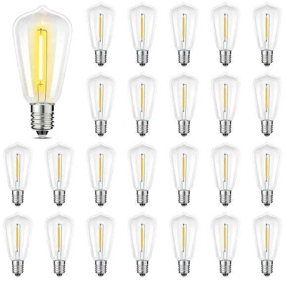 YIMIEMIT ST38 25P Shatter Resistant LED Light Bulb, 2700K Warm White, E12 Base Replacement Lamp.