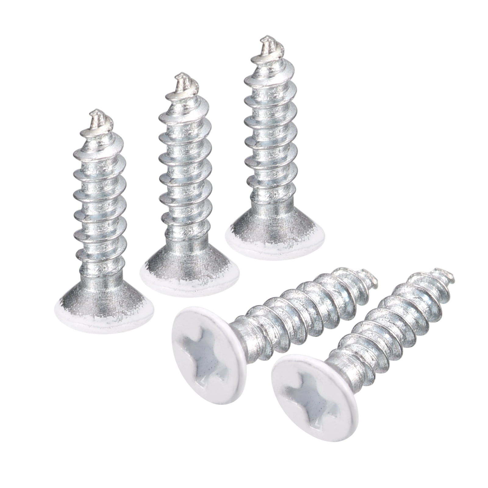 #8 X 2" Trim Screws In White - 1lb (Approx. 171 Pieces), Serrated Thread Self-Tapping Exterior Wood Screws