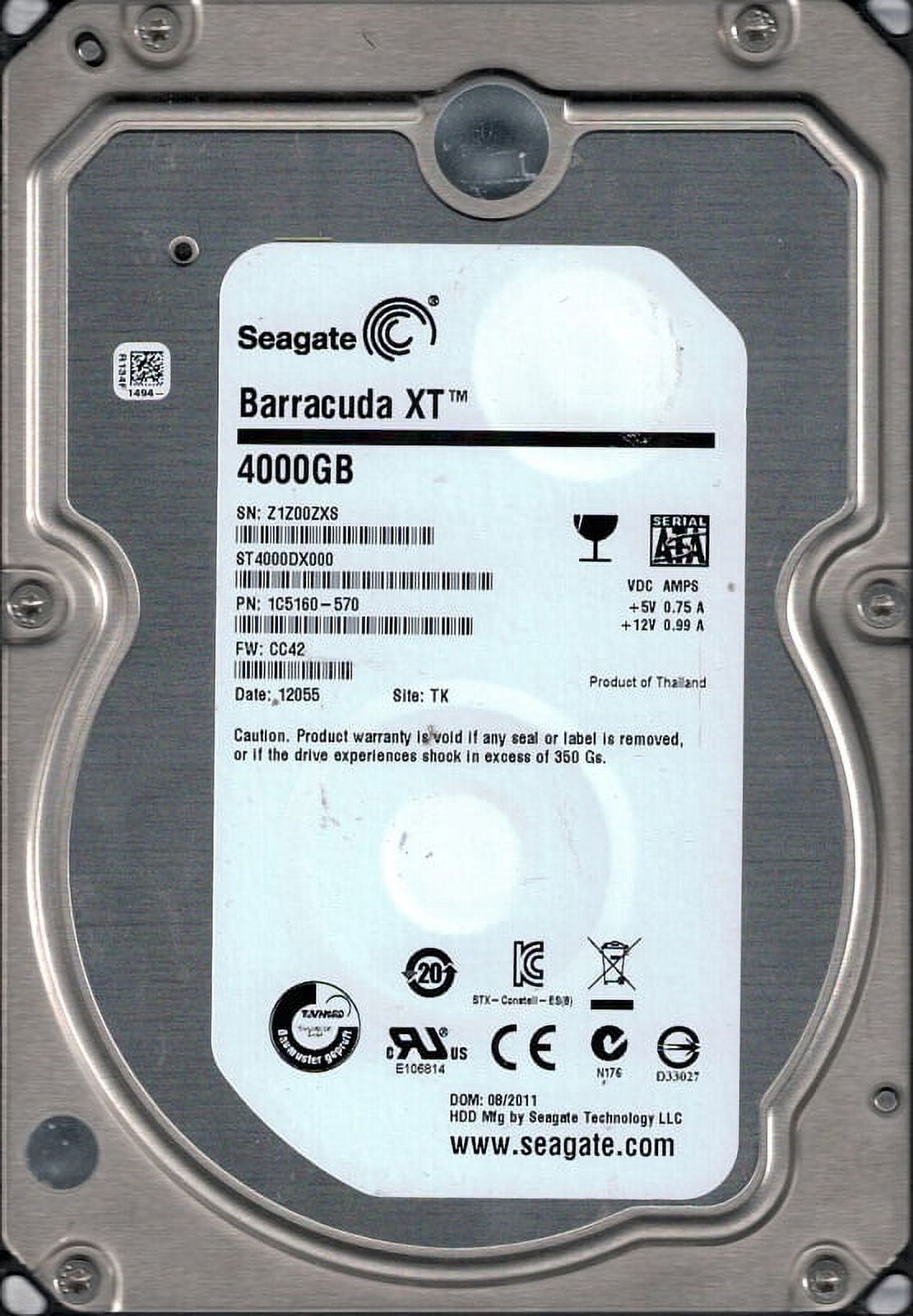 HDD 4TB SeaGate正規品 BarraCuda-Compute ST4000DX000 P/N: 1C5160-570 F/W: CC42 TK Z1Z Seagate 4TB Barracuda