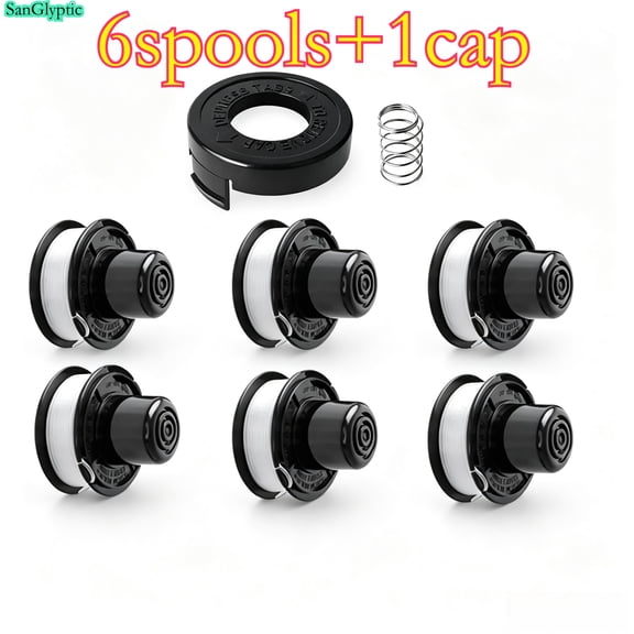 ST4500 Replacement Spool for Black and Decker Weed Eater Spool ST4500, 20ft 0.065” Spool Line for Black Decker St4500 Spool, for RS-136 Black and Decker Bump Feed Spool(6+1+1 Pack)