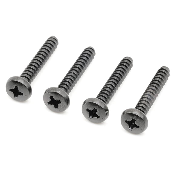ST4x25mm Metric Coarse Threaded Screw - Black - Pack of 4