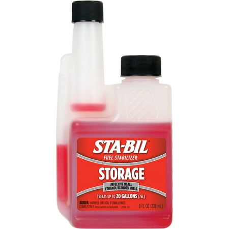 STA-BIL Storage Fuel Stabilizer 8 Oz. Protects Engine from Gum , Varnish , Rust , Corrosion. Treats 20 gallons of fuel.