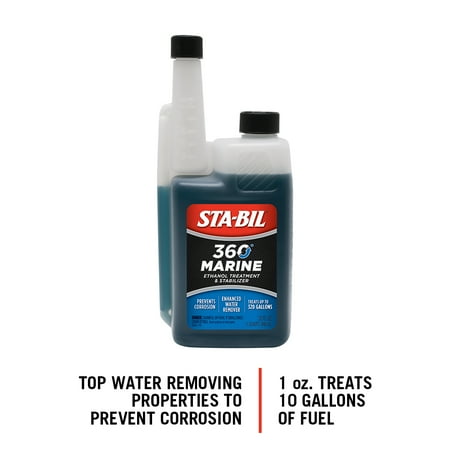 STA-BIL 360 Ethanol Treatment and Stabilizer - Fuel System and Injector Cleaner | Great for Boats & Watercrafts, In-Season Cleaning & Protection 32 fl. oz. (22240)