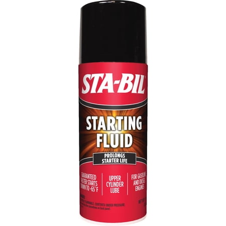 STA-BIL Starting Fluid - Prolongs Starter Life - Upper Cylinder Lube - for Gasoline and Diesel Engines - Guaranteed Faster Starts Down to -65°F, 11 oz (22004)