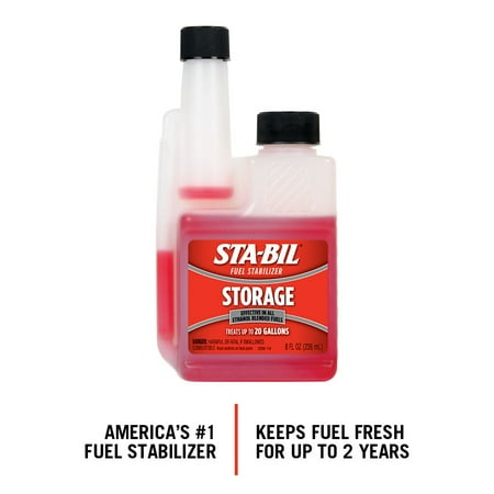 STA-BIL Storage Fuel Stabilizer, 8 fl. oz. Great for all gas powered engines. Keeps fuel fresh and stabilized for up to 2 years. (22208)