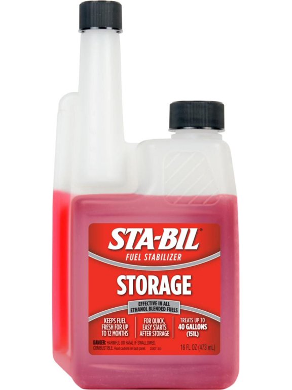 Storage Fuel Stabilizer for Gasoline Engines, 16 Fluid Ounces (22207) Treats 40 Gallons.