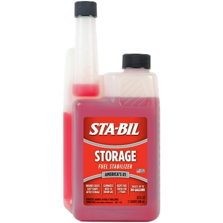 STA-BIL Storage Fuel Stabilizer - Keeps Fuel Fresh For Up To Two Years, Effective In All Gasoline Including All Ethanol Blended Fuels, For Quick, Easy Starts, Treats Up To 80 Gallons, 32oz (22214)
