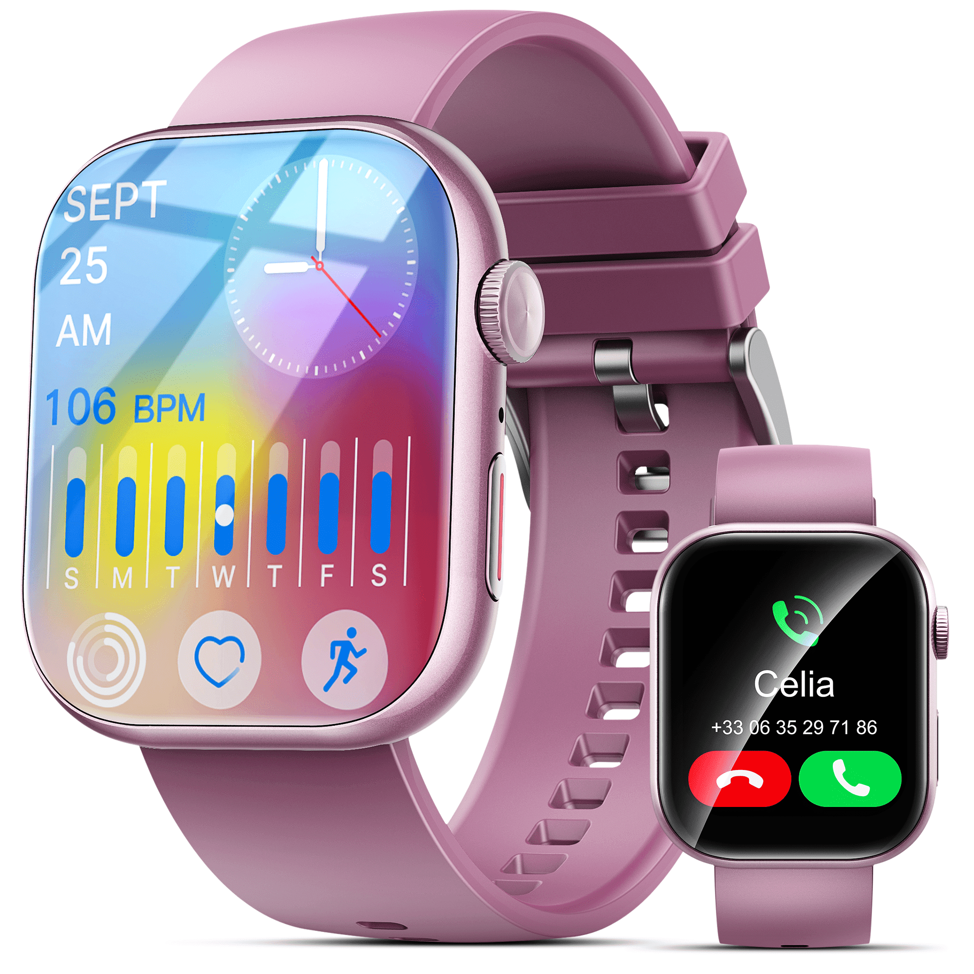 Smart Watch for Men Women, 2.01" HD Touchsreen, Bluetooth Calling, IP68 Water-Resistance, 180+ Sports Modes, Health, Fitness & Sleep Tracker, Timer, Fitness Watch for Android/iOS, Black