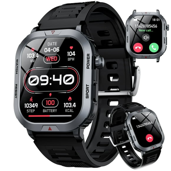 STA Smart Watch,IP68 Waterproof Smartwatch for Women Men 180+ Sports Modes,2.01-inch Fitness Tracker with Bluetooth Call(Answer/Make Calls) STA Smartwatch Compatible with Android and iPhone (Black)