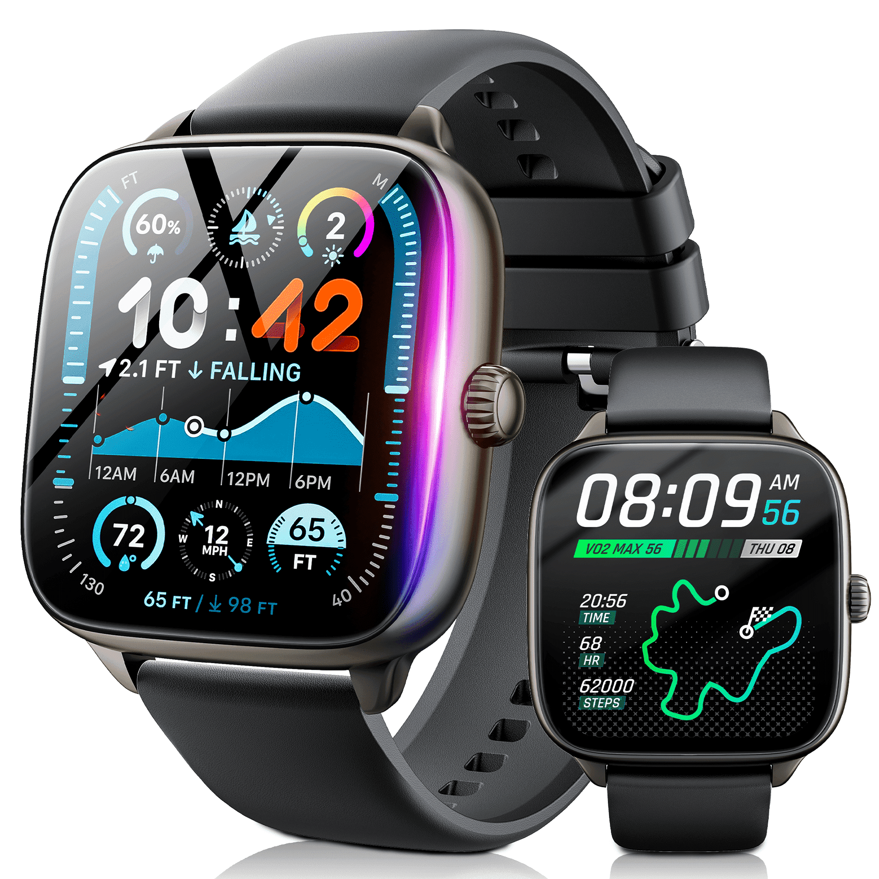 STA Smartwatch Fitness and Sleep Tracker with 1.72" HD Display, Precise GPS, Call and Messaging, 24/7 Sleep Monitoring, 100+ Professional Sports Modes, Ideal for Sleep and Sports