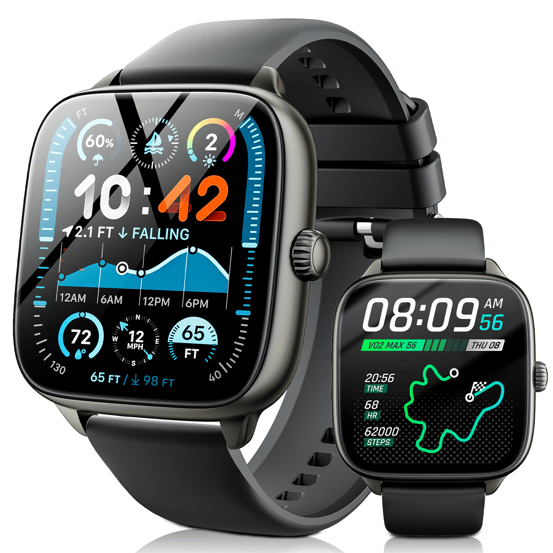 STA Smartwatch – Fitness and Sleep Tracker with 1.72" HD Display, Precise GPS, Call and Messaging, 24/7 Sleep Monitoring, 100+ Professional Sports Modes, Ideal for Sleep and Sports
