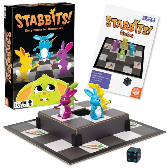 MindWare Stabbits: Strategic Bunny Battle Game Beware of Backstabbing Rabbits with Lethal Carrots Fun and Sneaky Board Game for 2-6 Players