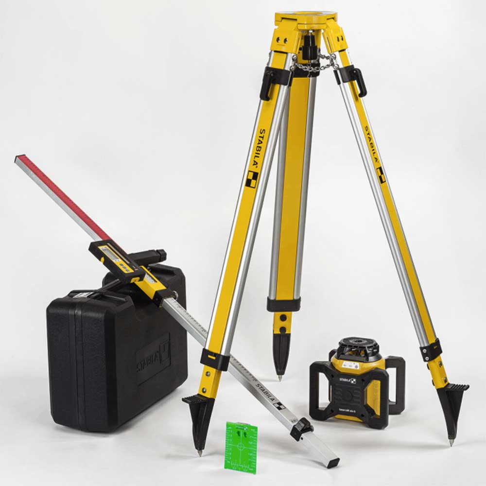 STABILA 04500TR LAR-160G Green Laser Set w/ Tripod & Grade Rod