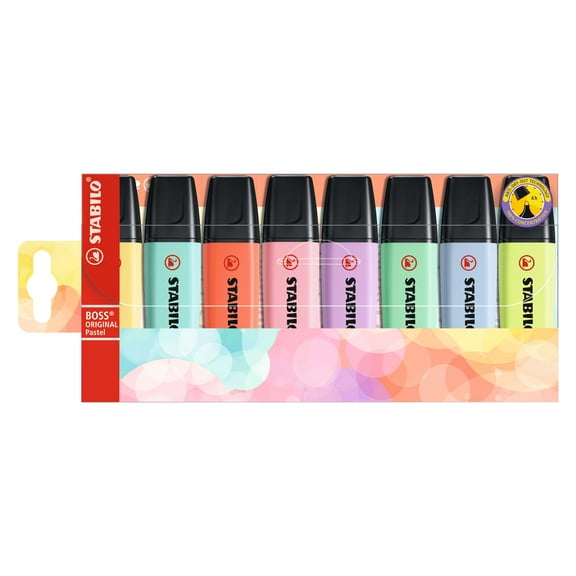 STABILO BOSS ORIGINAL Pastel Highlighter Set, 8-Colors