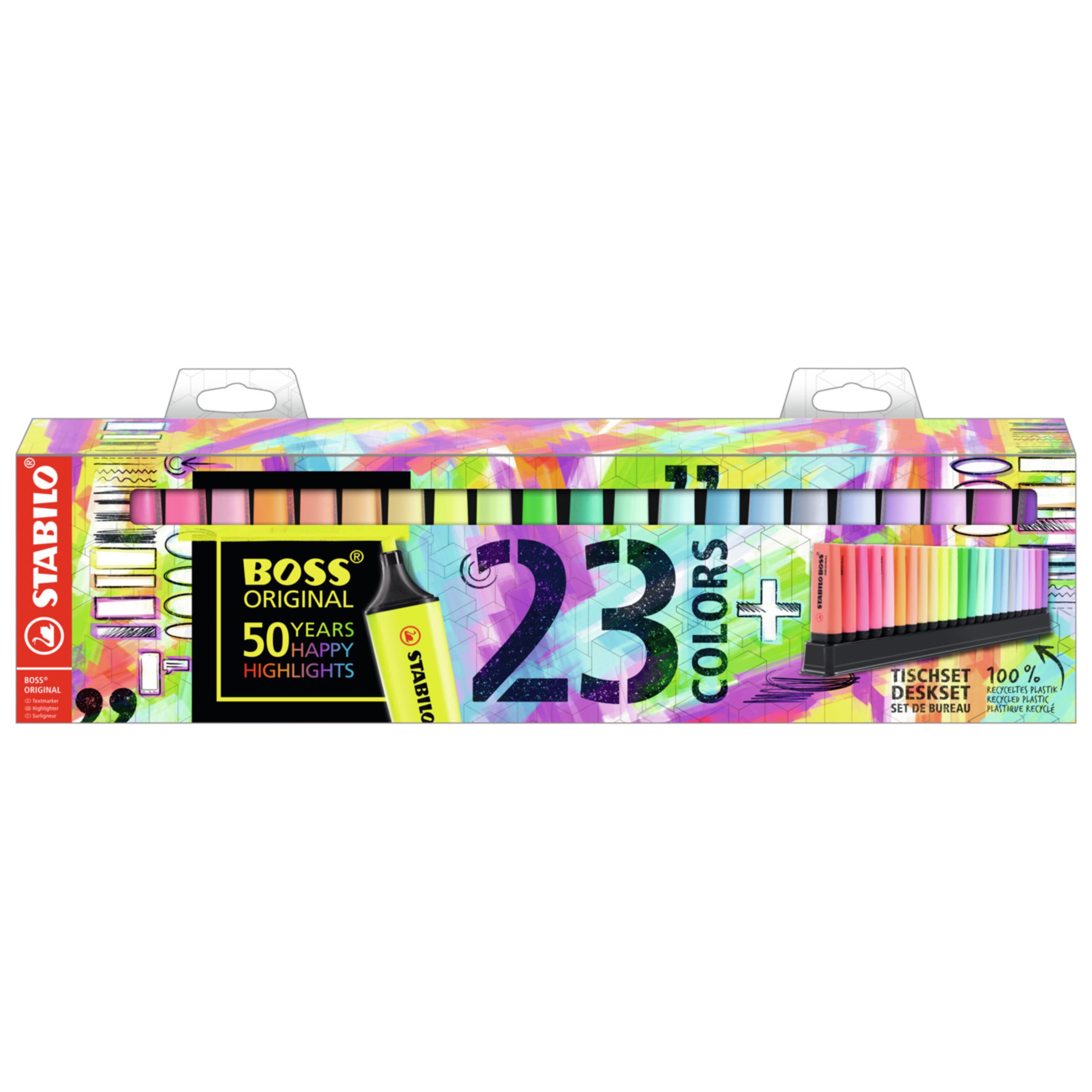 Stabilo Boss Original Pastel Colour Highlighter Marker Pen Chisel Nib 10 or  14 Pens Set 