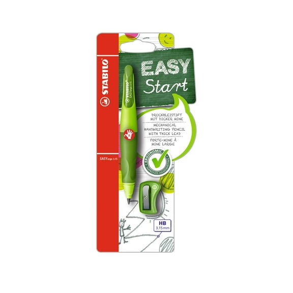 STABILO EASYergo Mechanical Pencil, Right-Handed, Light Green/Dark Green