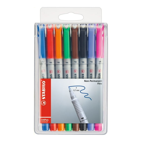 STABILO OH Pen Watersoluble Set, Fine, 8-Color