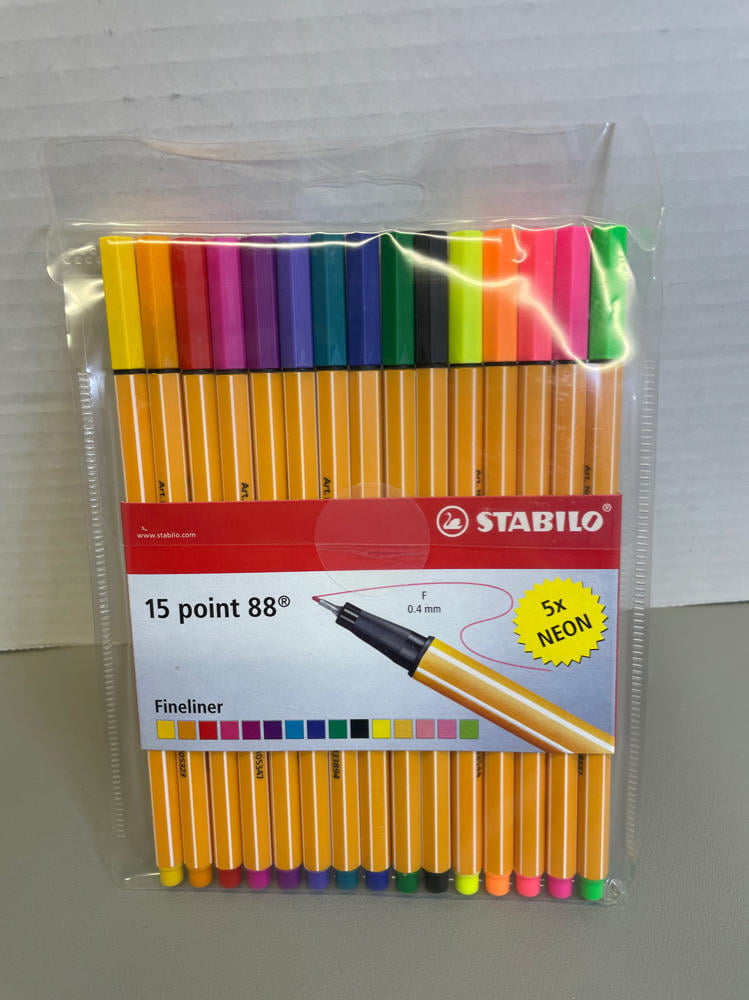 Fineliner - STABILO point 88 - Wallet of 30 - Assorted colors incl 5 neon  colors
