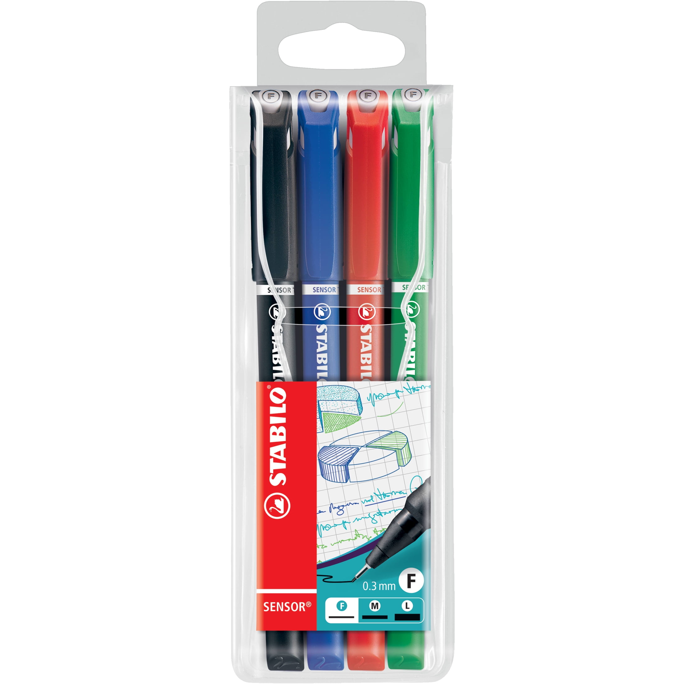 STABILO SENSOR Fineliner Wallet, 4-Color, Primary
