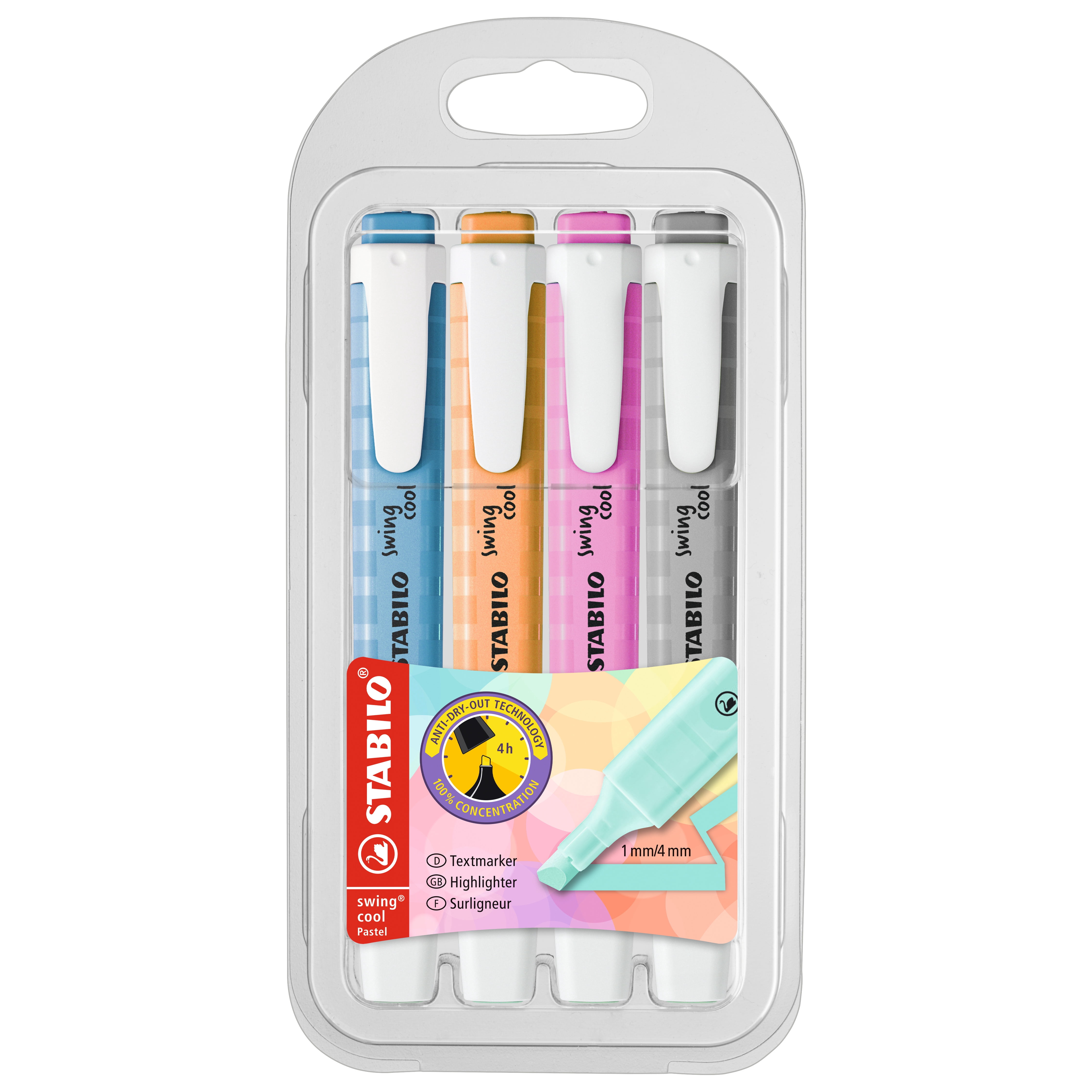 STABILO swing cool Set, 4-Color Pastel Wallet Set 3