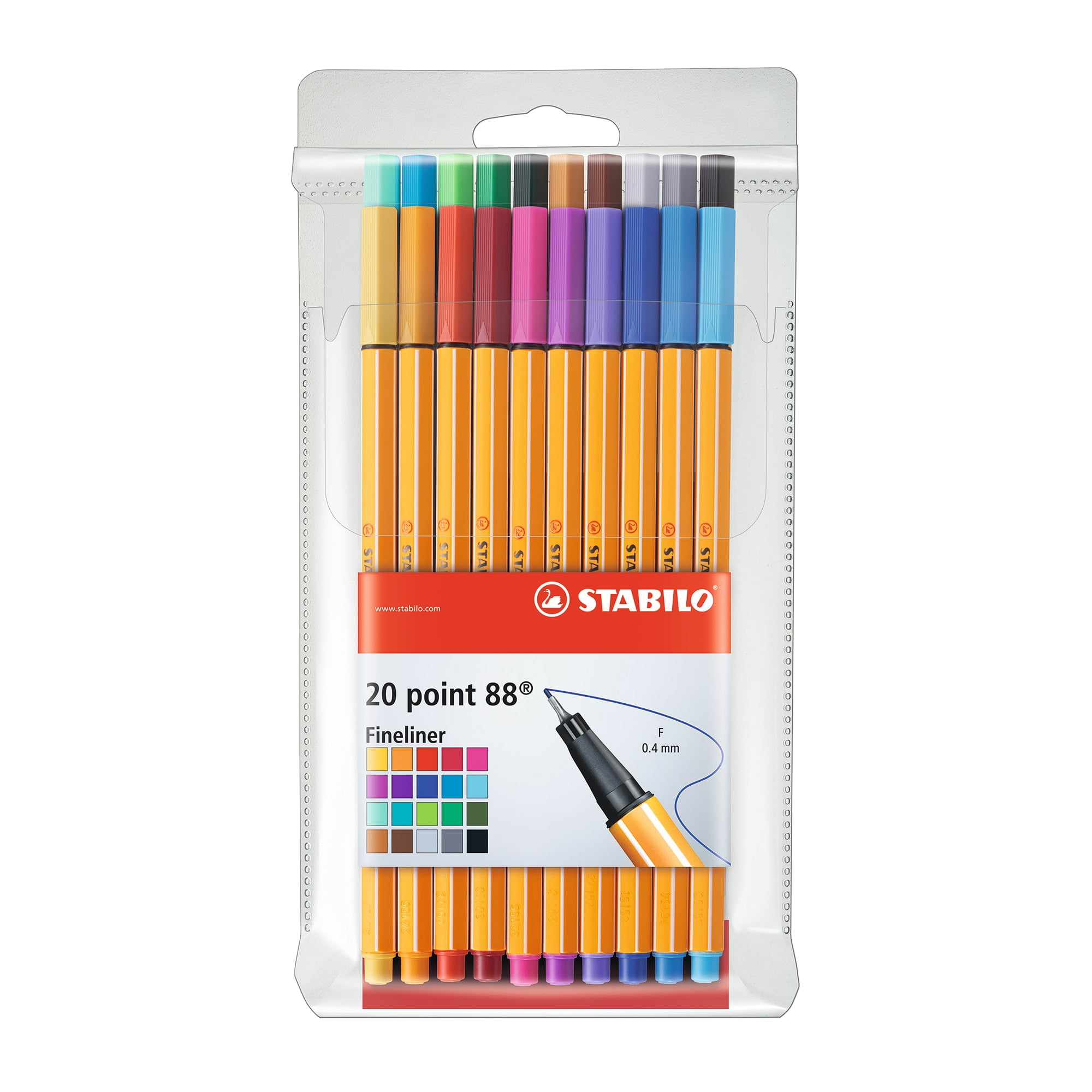 Fineliner - Stabilo Point 88 - Wallet of 25 - Assorted Colors