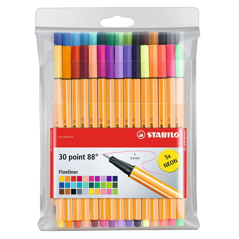 STABILO Point 88 Fineliner Pen - Assorted 65 Colours 88/66-031 metal box