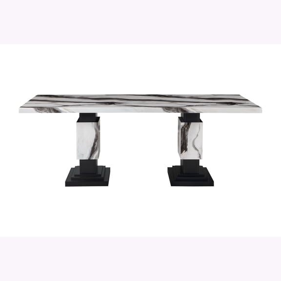 STACEY ZEBRA WHITE/BLACK DINING TABLE