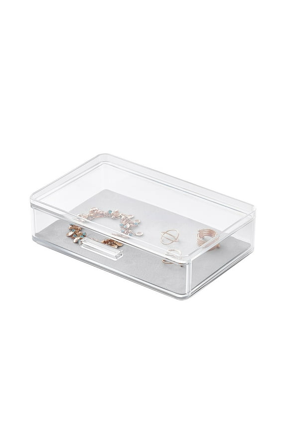 Premium Stackable Jewelry Drawer with Soft Liner Clear, Space-Saving Organizer