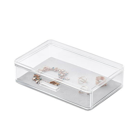 Premium Stackable Jewelry Drawer with Soft Liner Clear, Space-Saving Organizer
