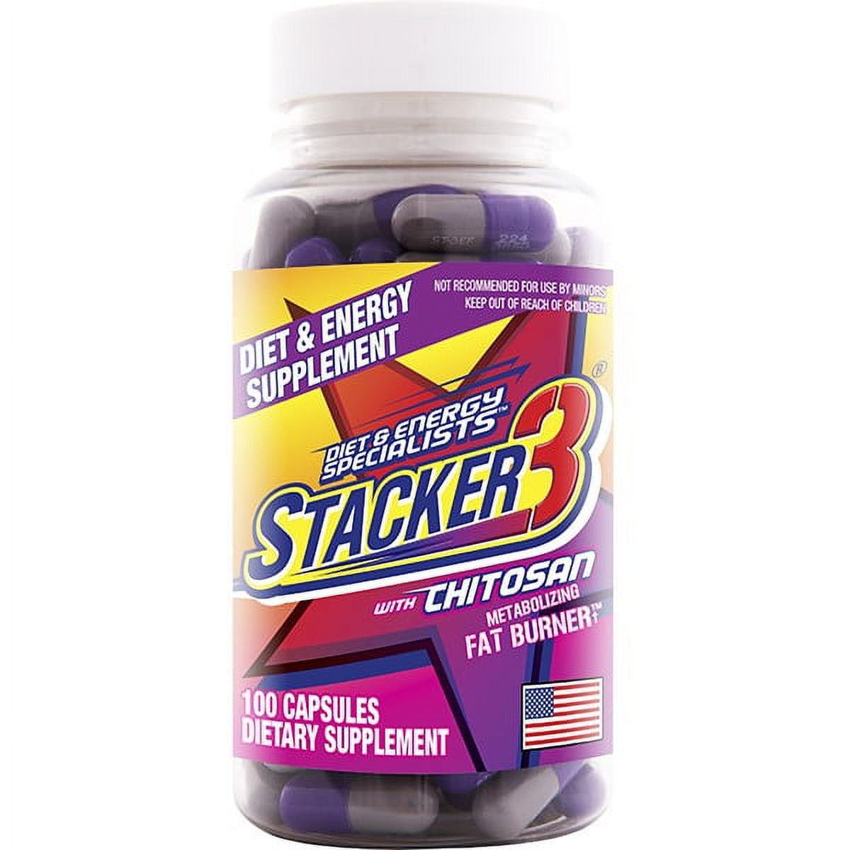 Stacker 3 Diet & Energy Specialists With Chitosan Metabolizing Fat Burner (  100 ct), Delivery Near You