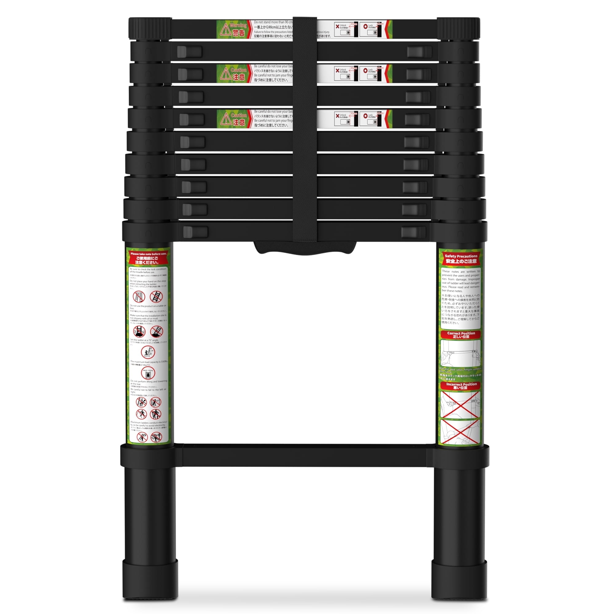 STACOO 10.5ft Telescopic Ladder, 330lb Capacity Aluminum Telescoping Ladder with Non-Slip Feet, Lightweight Portable Extension Ladder for Household/Outdoor Work