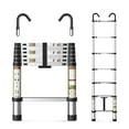 thumbnail image 1 of STACOO 6.5ft Telescopic Ladder, Heavy-Duty Steel Roof Ladder with Anti-Slip Hooks, 330 lbs Capacity, Foldable Space-Saving Design for Home, Attic, Roof & Outdoor Work, 1 of 10