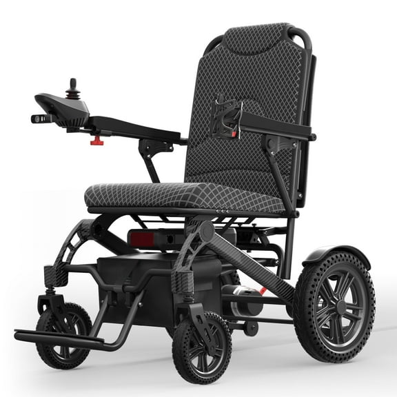 STACOO Electric Wheelchair for Adults, Foldable Power Wheelchair with Dual Motors, 350 lbs Capacity, 15 mile Range, All Terrain Motorized Wheelchair for Seniors with LED Light