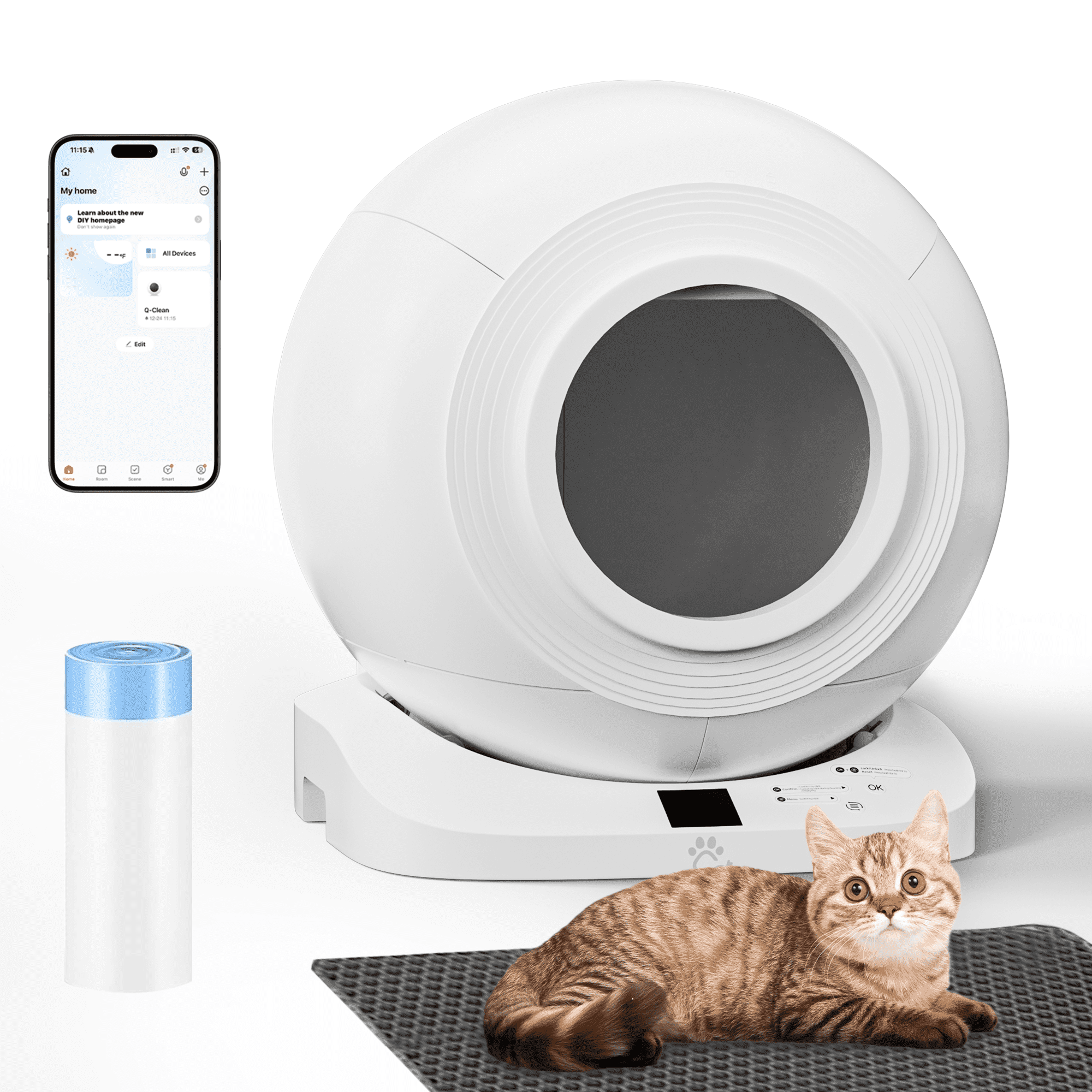 STACOO Self Cleaning Cat Litter Box, 65L XL Automatic litter box with APP Control, 120 Infrared Sensor Safety Protection & Odor Preventing, Multi-Cat Friendly