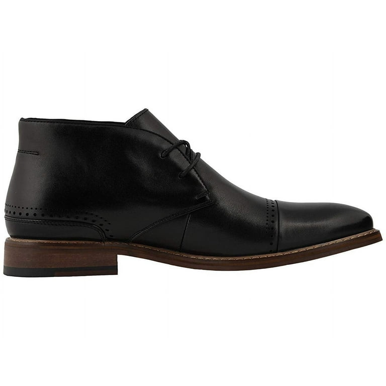 Stacy Adams Men\'s Cap Toe Chukka Boots Size 10 D Leather Black Amazon.com | Stacy Adams Mens Henry Cap Toe Lace-Up Boot  main image 2