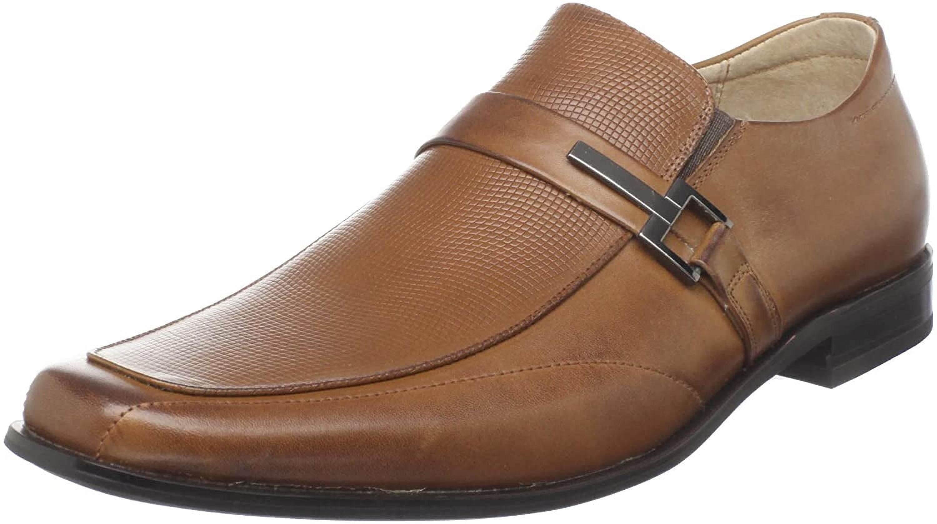 Cognac Genuine Leather Moc Toe Slip-On Loafers Size 10