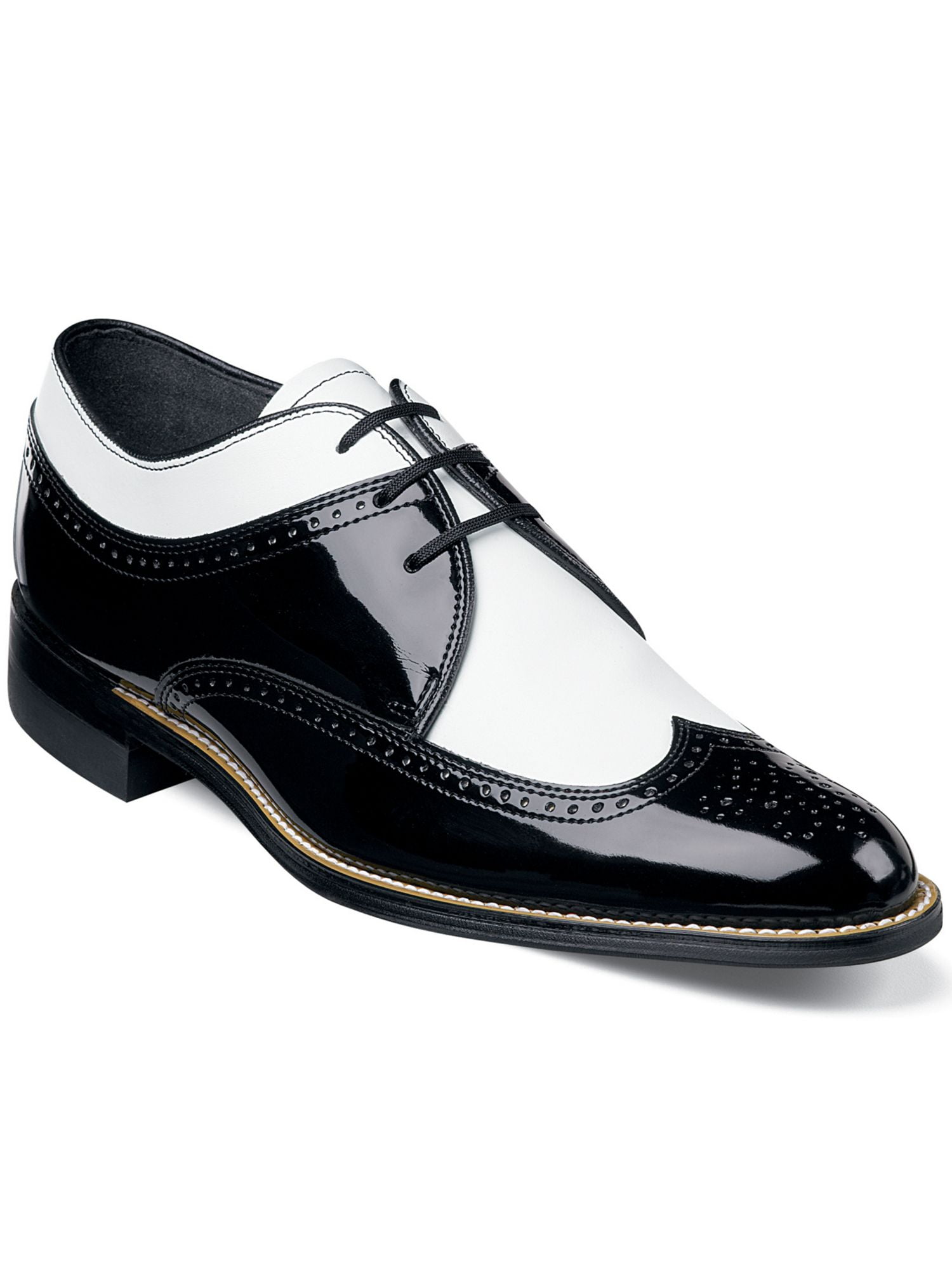 美品 STACY ADAMS 白タグ レザーブーツ ブラック 7D Stacy Adams Men's Shoes Dayton Black White Wingtip Oxford