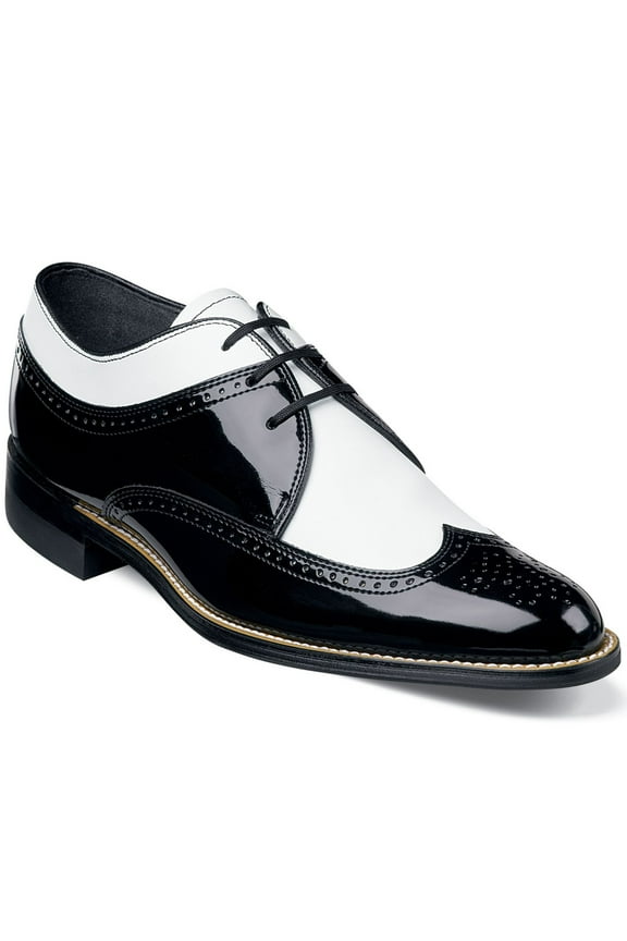 Mens Black Color Block Padded Dayton Wingtip Toe Block Heel Lace-Up Dress Shoes 11.5 D