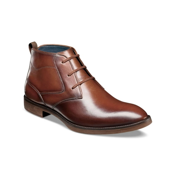 STACY ADAMS Mens Brown Arch Support Removable Insole Kyron Round Toe Block Heel Lace-Up Leather Chukka Boots 7 M
