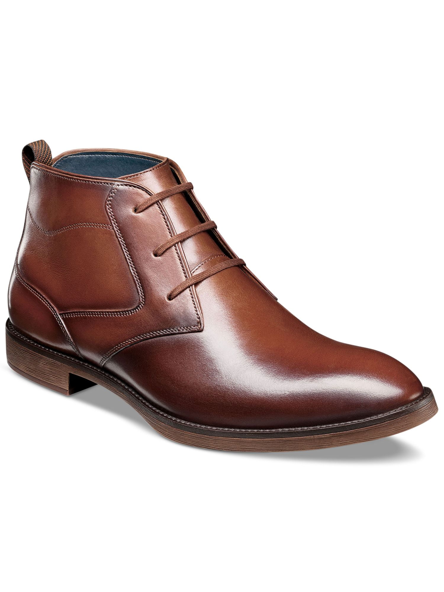 STACY ADAMS Mens Brown Arch Support Removable Insole Kyron Round Toe Block Heel Lace Up Leather Chukka Boots 7.5 M Walmart