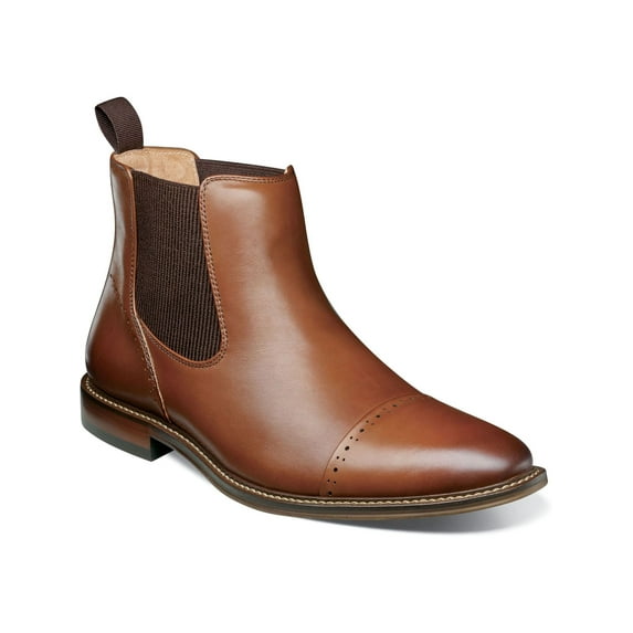 STACY ADAMS Mens Brown Goring Maury Cap Toe Leather Chelsea 9 M