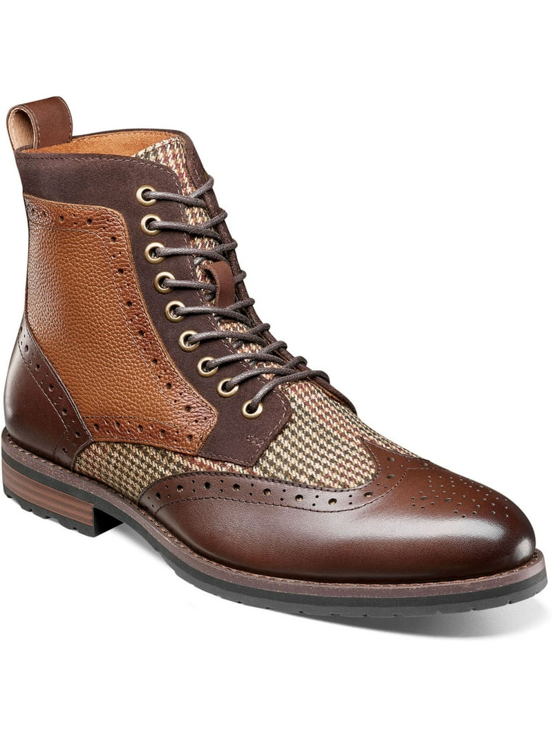 STACY ADAMS Mens Brown Houndstooth Perforated Comfort Oswyn  display picture 1