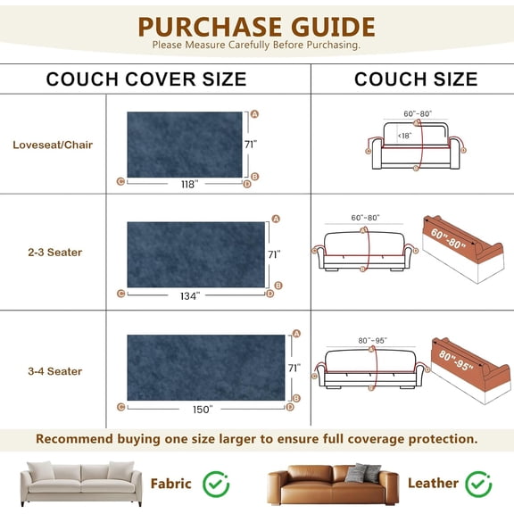 STACYPIK 4-Layer Waterproof Sofa Covers Dark Blue Non-Slip Couch Covers Dog Bed Cover Sofa Slipcovers for Kids Pets, Washable Furniture Protector for 3 Cushion Couch Sofa Silpcover-71X150IN