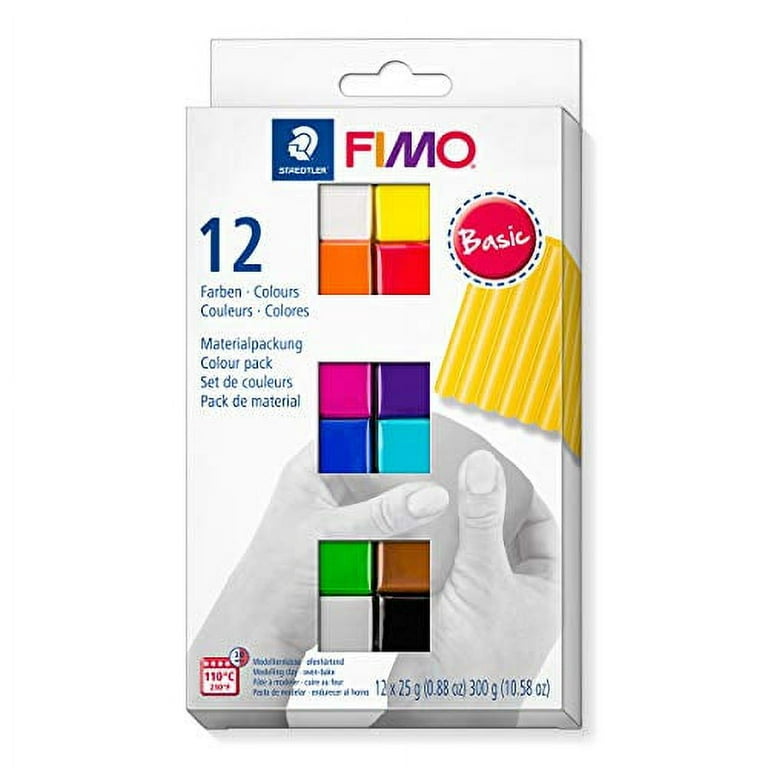 STAEDTLER FIMO Soft Polymer Clay - Oven Bake Clay for Jewelry, Sculpting,  Crafting, 12 Assorted Colors, 8023 C12-1 