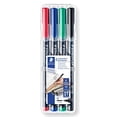 thumbnail image 1 of STAEDTLER Lumocolor Universal Pen, Medium, Felt Tip, Permanent Marker, Box of 4 Assorted Color Pens, 1.0mm 317 WP4 (317 WP4 ST), 1 of 5
