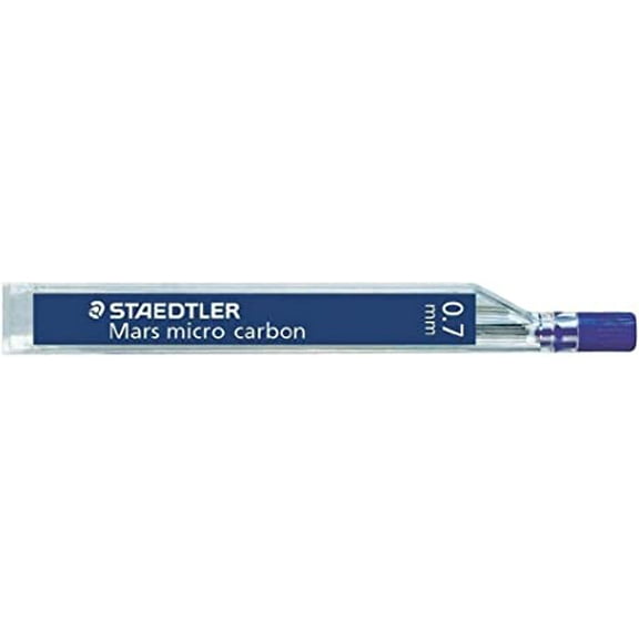 STAEDTLER Micro Mars Carbon Mechanical Pencil Lead, 0.7 mm, HB, 60 mm x 12 Leads (250 07-HB)