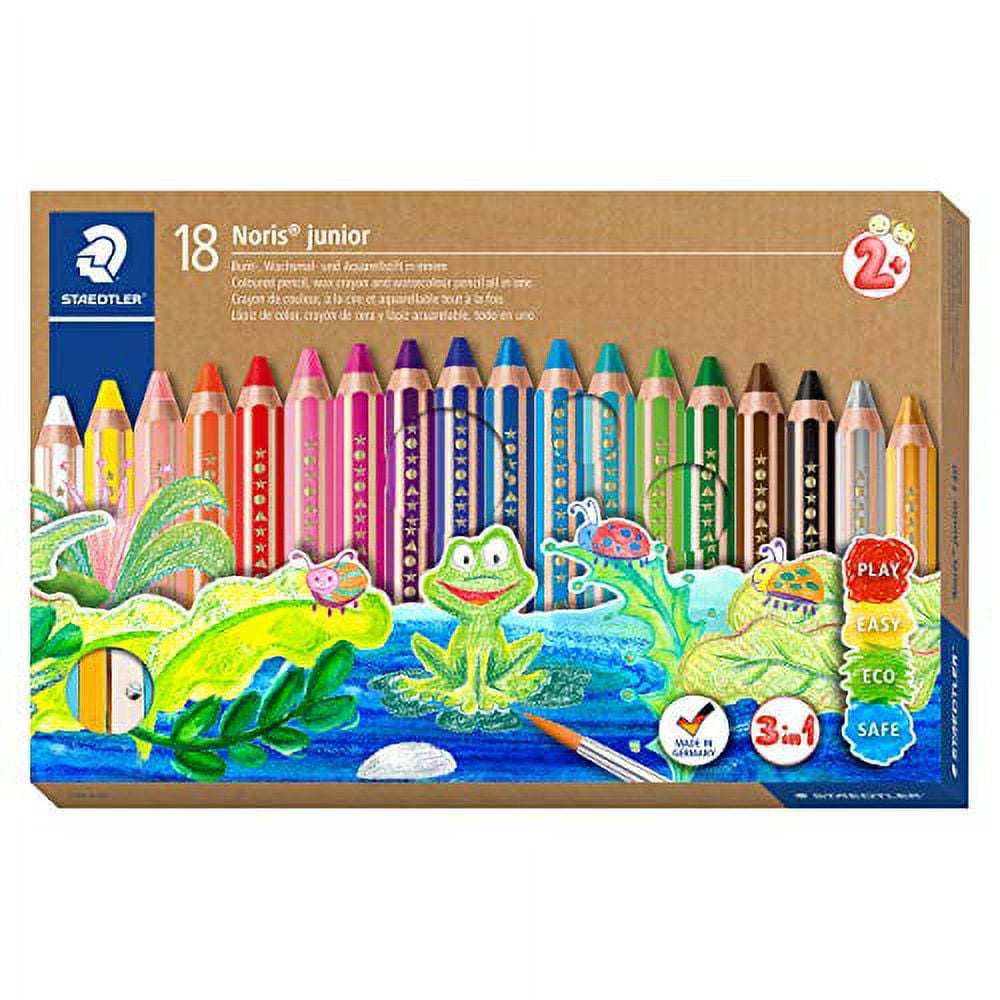 STAEDTLER Noris junior 3-in-1 colouring pencil pack of 18 assorted colours + sharpener
