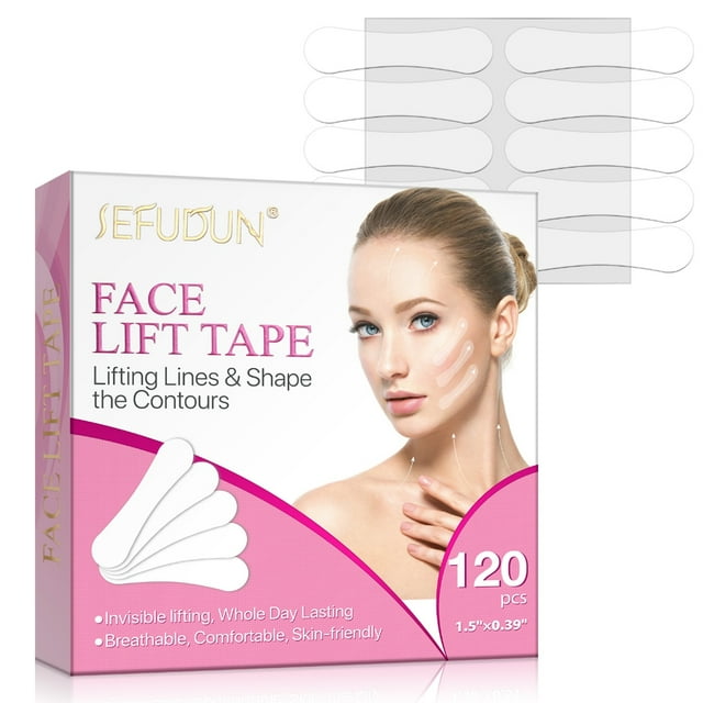 STAGA 120pcs Face Lift Tape Lifting Invisible Tapes and Bands Makeup