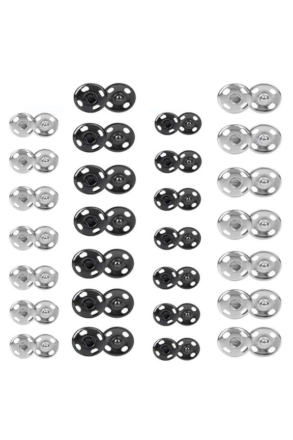 200 Sets 10mm 8.5mm Sew-on Snap Buttons Metal Snap Fastener Buttons Press Button for Sewing Clothing